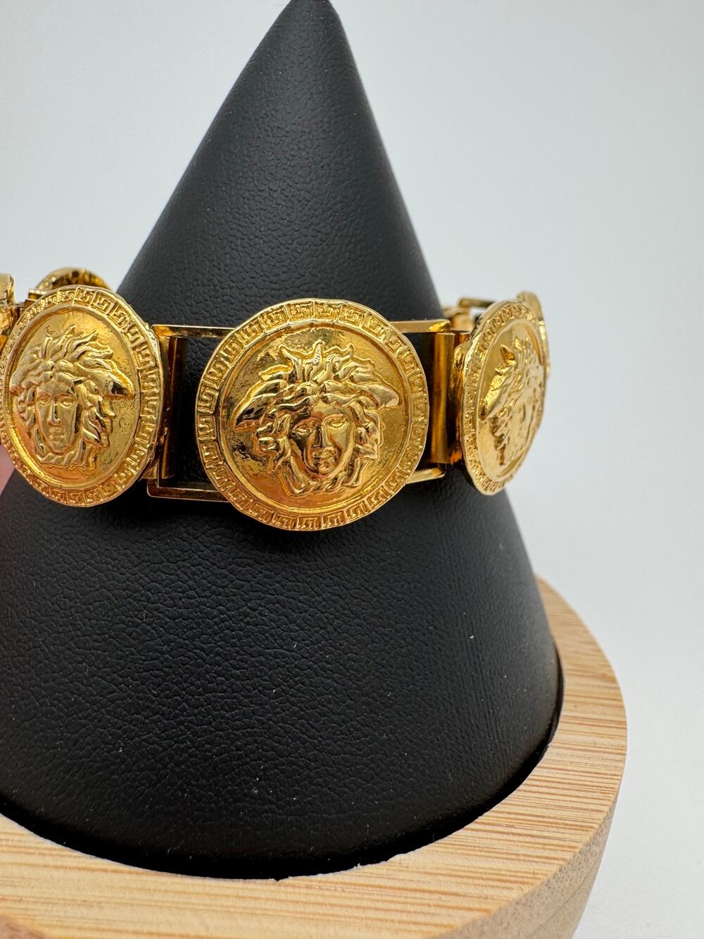 Gianni Versace Gold-Tone Medusa Coin Link Bracelet (1990's)